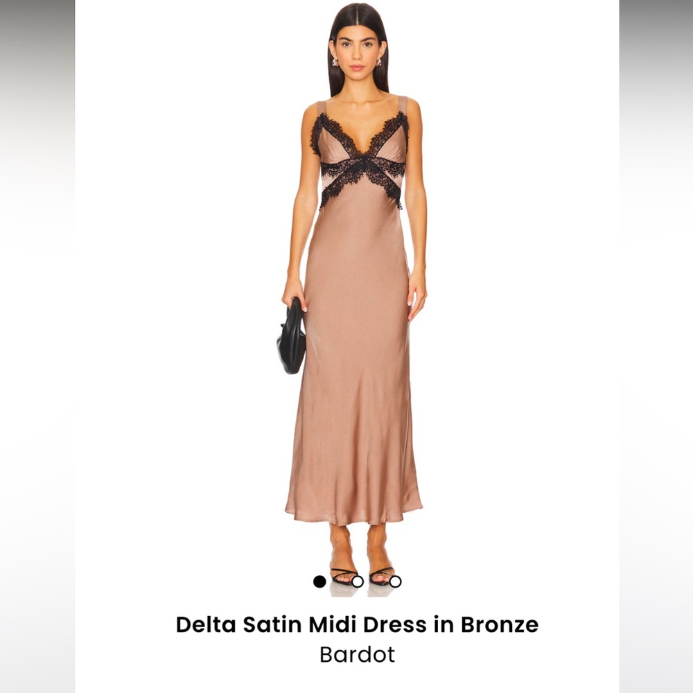 Bardot brown lace dress